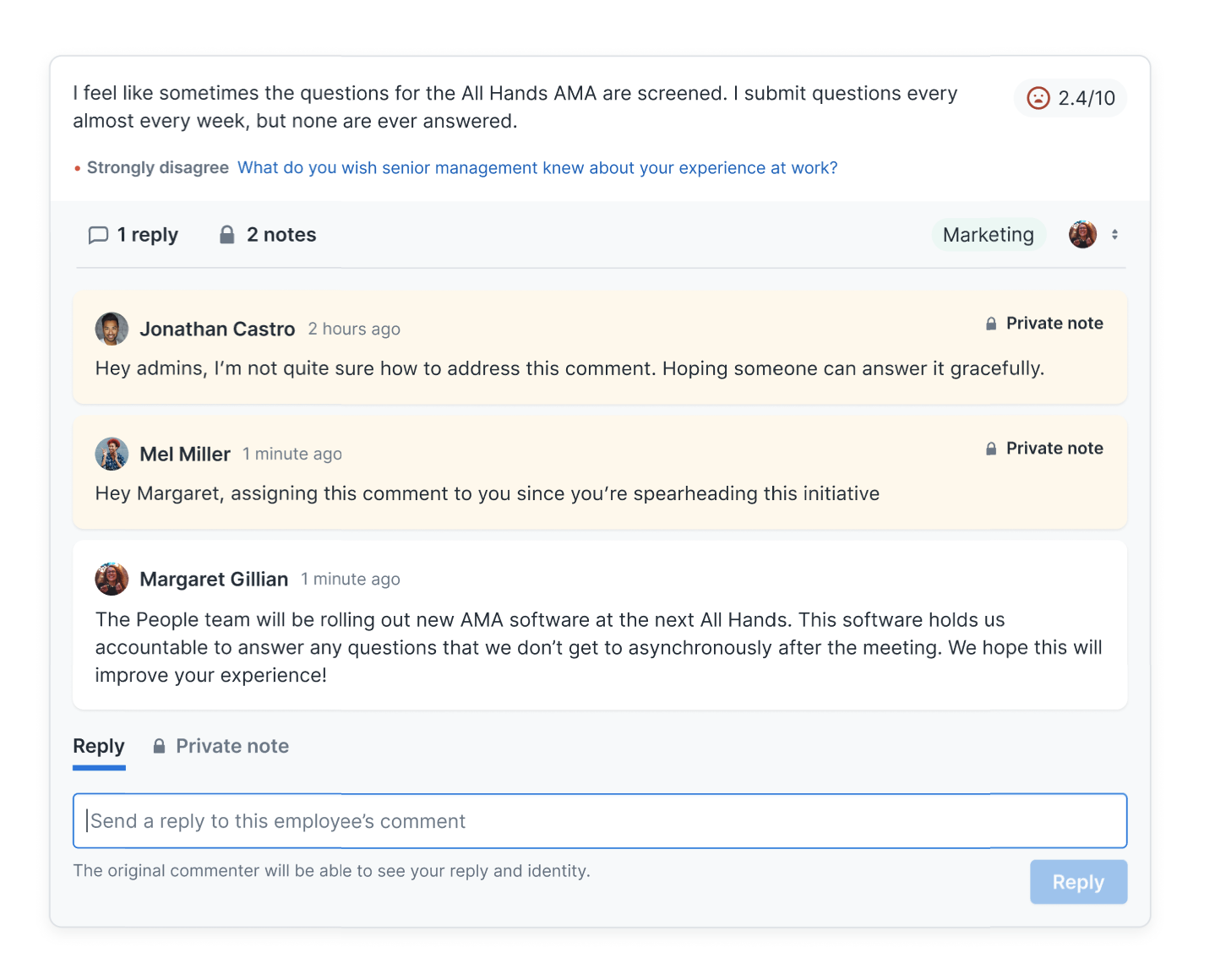 Anonymous Survey Comments